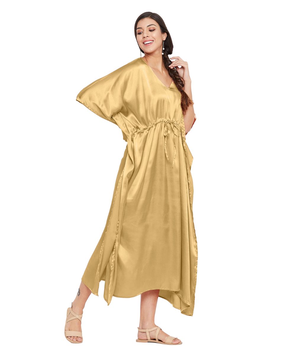 loose satin kaftan for women