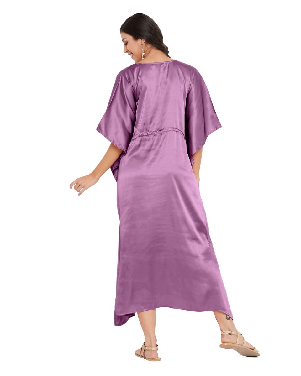 Satin Maxi Kaftan Dress for Women