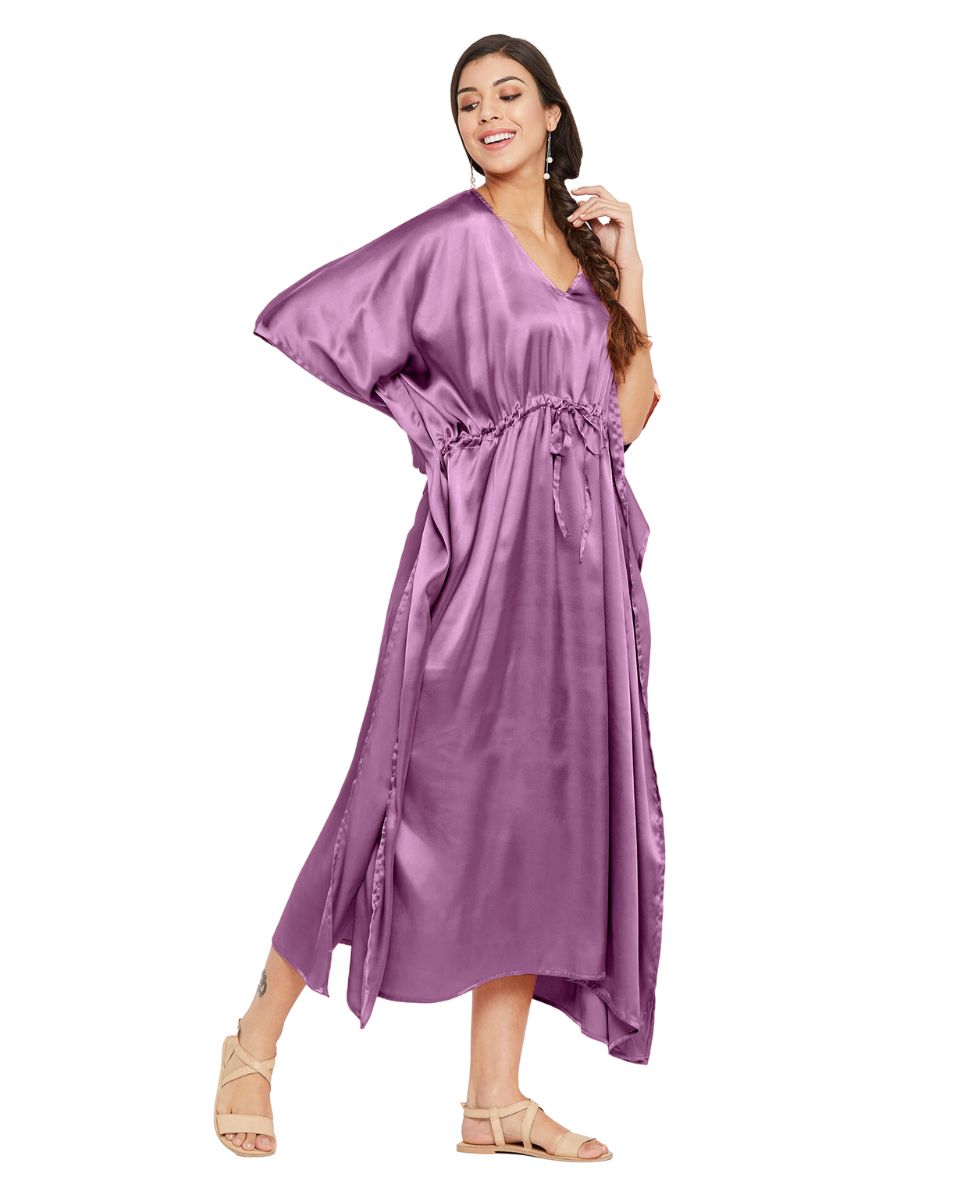 Women's Satin Maxi Kaftan Dress