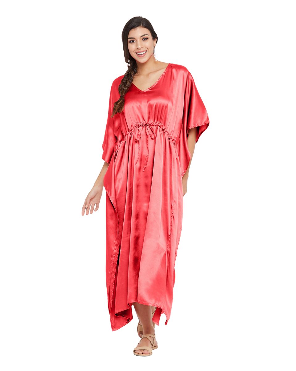 Chic Satin Maxi Kaftan