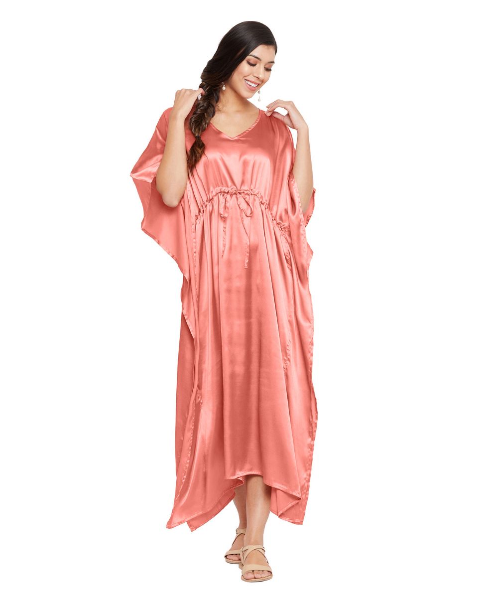 satin kaftan dress for women