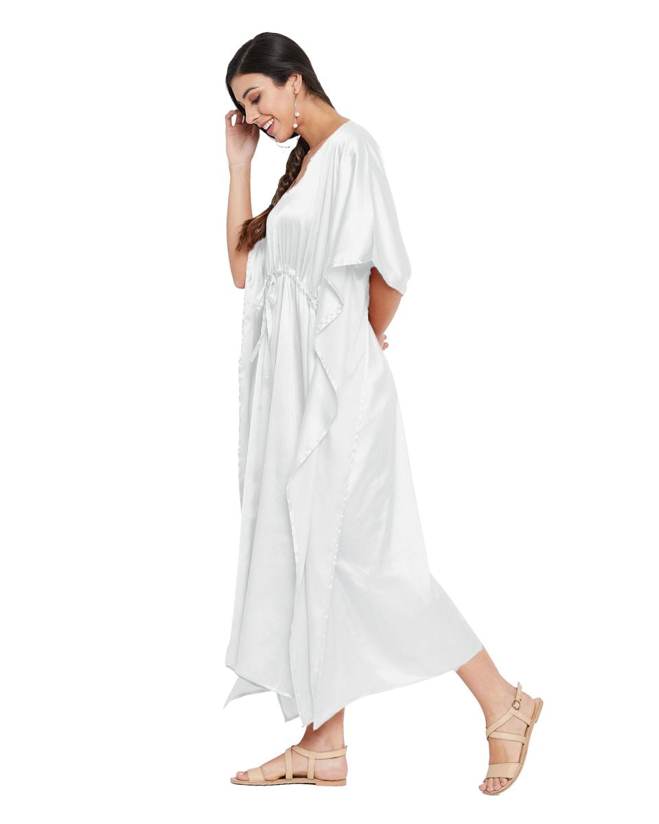 beach satin kaftan dress