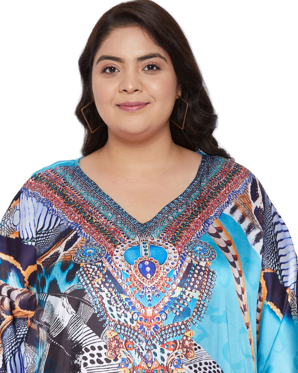 Women's Floral Print Plus Size Kaftan