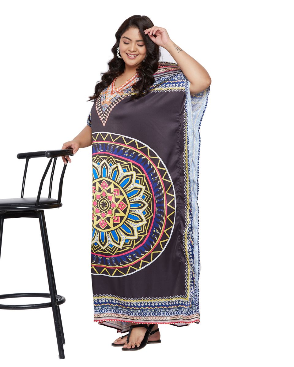 Mandala Pattern Maxi Kaftan