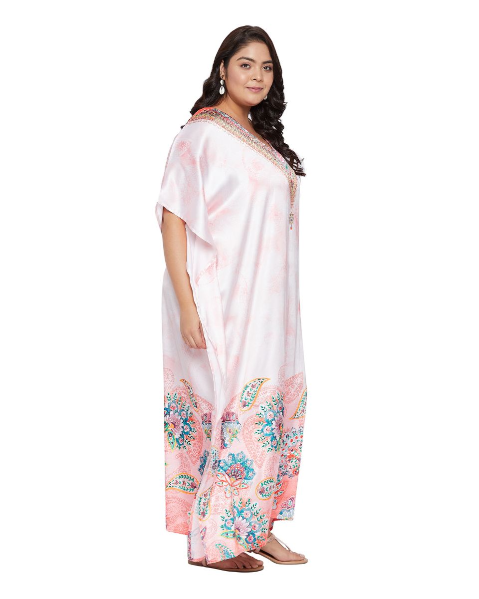 Floral Satin Kaftan for Women