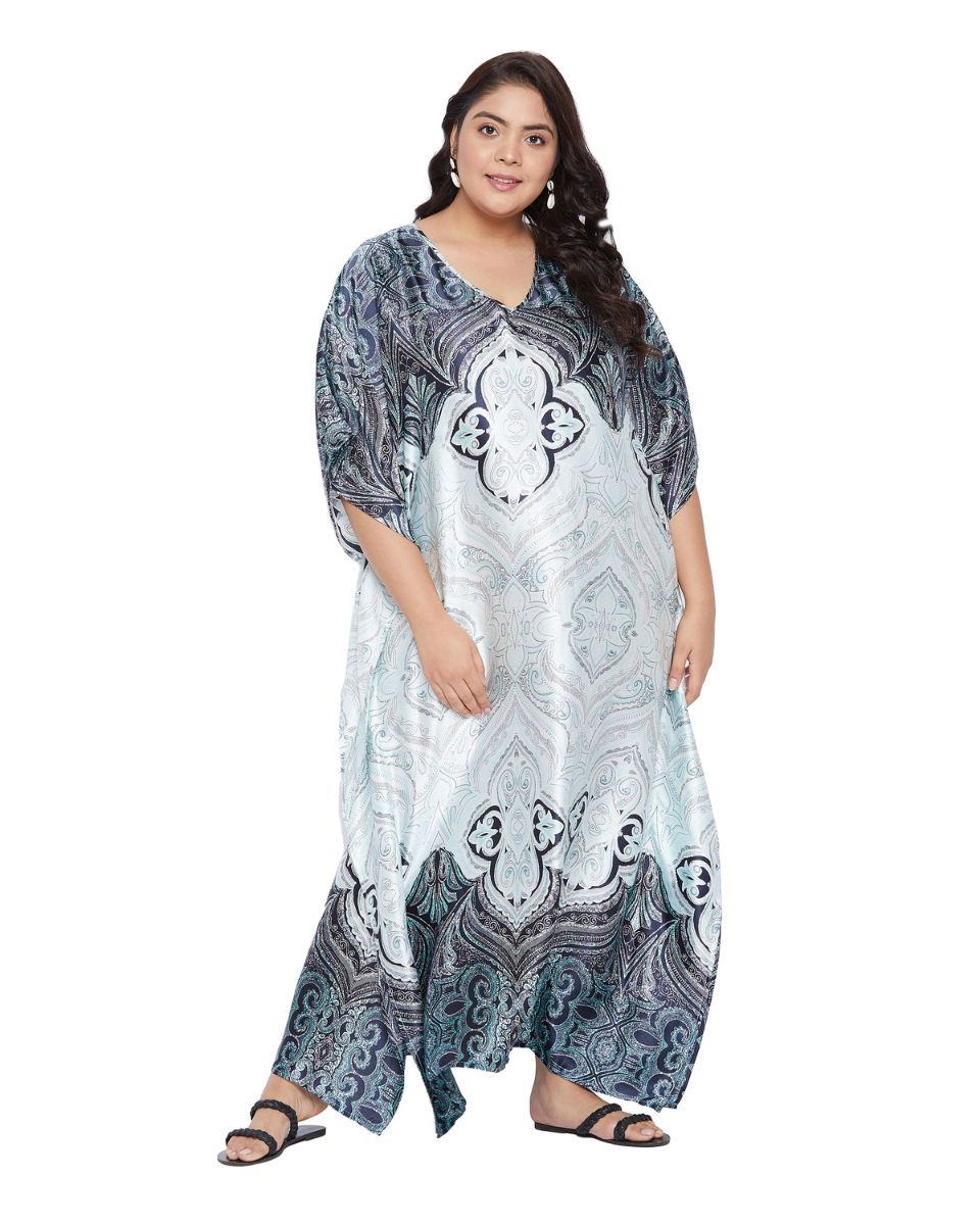 Plus Size Printed Kimono Sleeve Dress