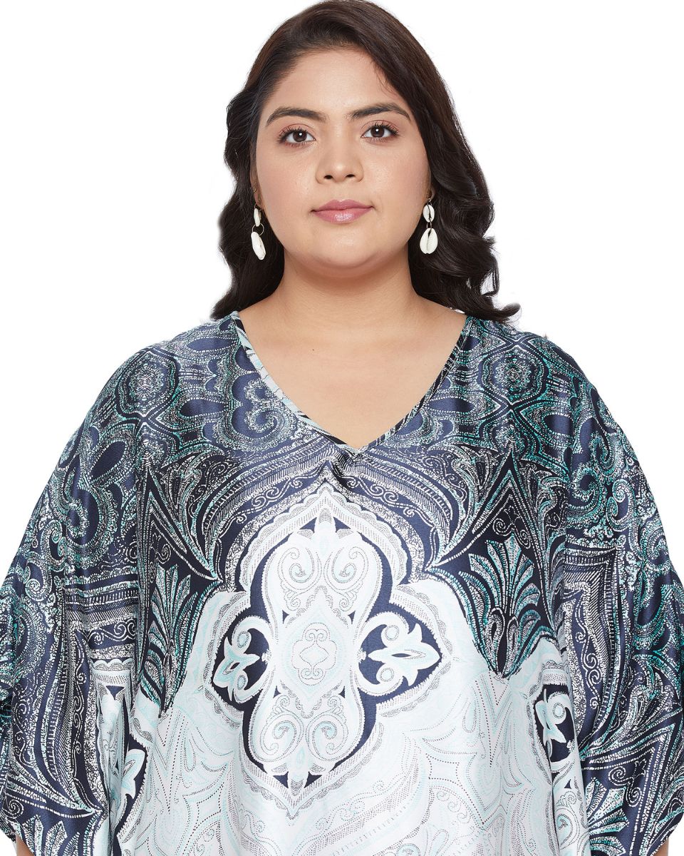 Poly Satin Loose Kaftan Dress