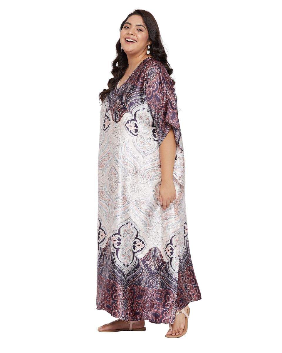 Floral Print Satin Dress