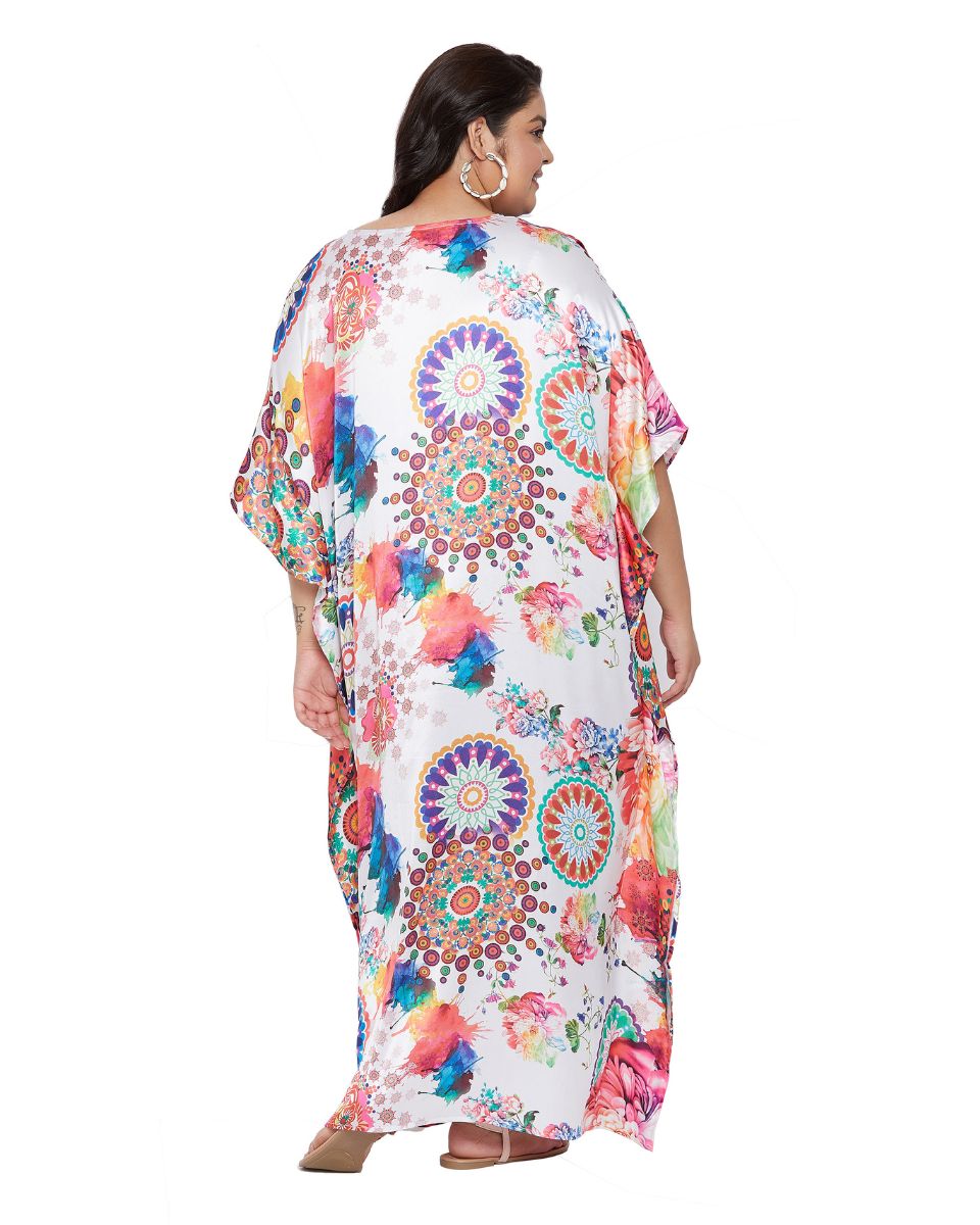 White Floral Kaftan