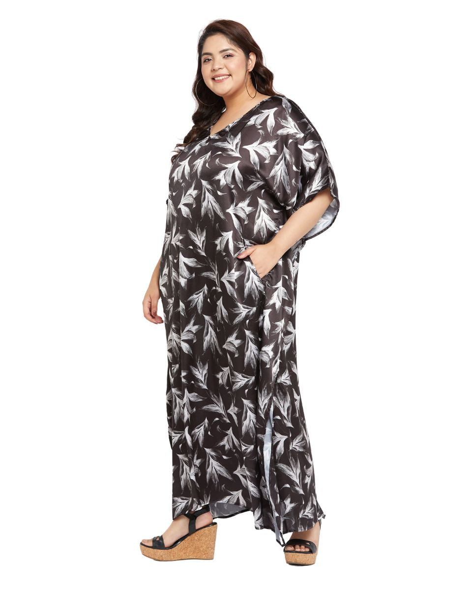 Trendy Women's Leaf Printed Dress