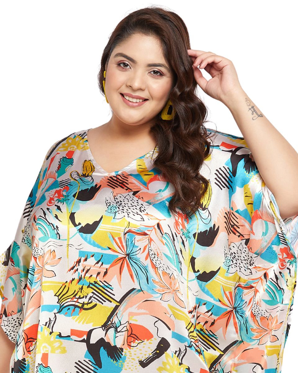 Multicolor Floral Print Kaftan