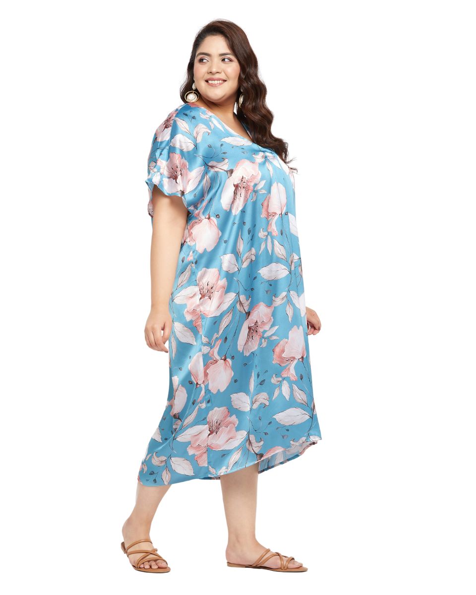 Women's Pastel Blue Kaftan Long Dress