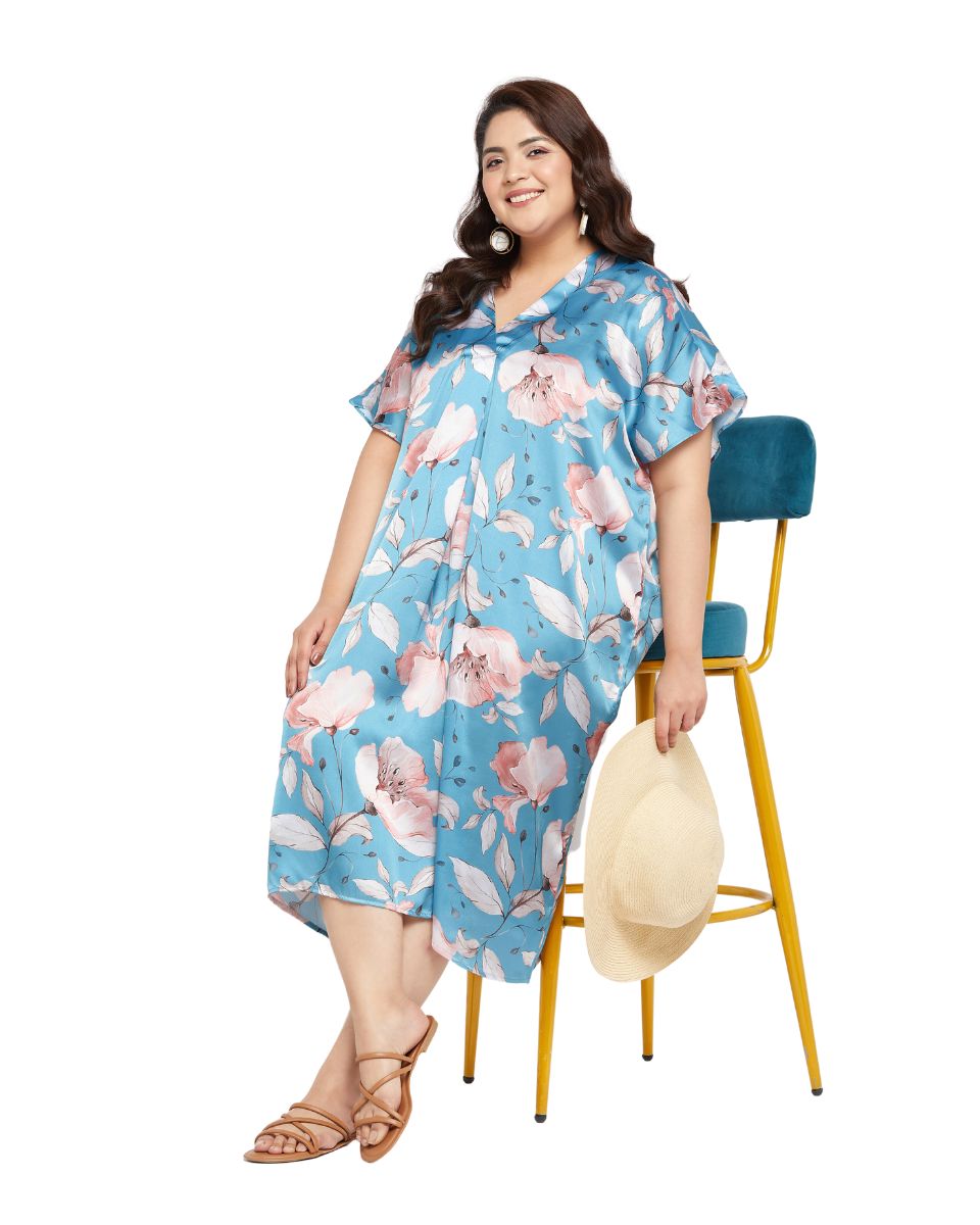 Pastel Blue Kaftan Long Dress