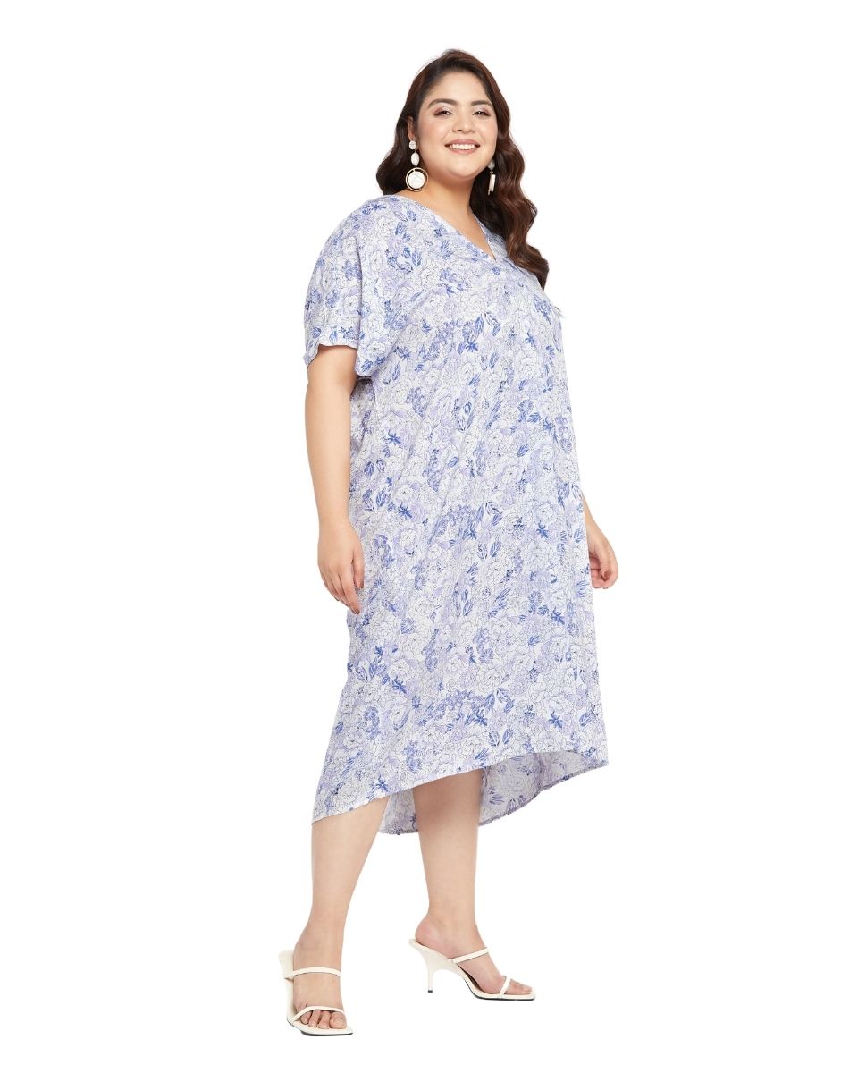Floral Print Kaftan Dress