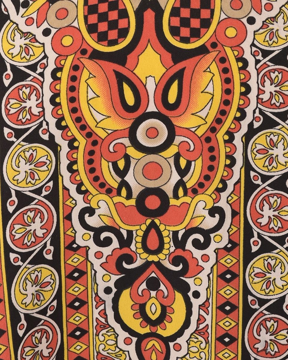 Paisley Printed Beige Polyester Plus Size Kaftan Dress For Women