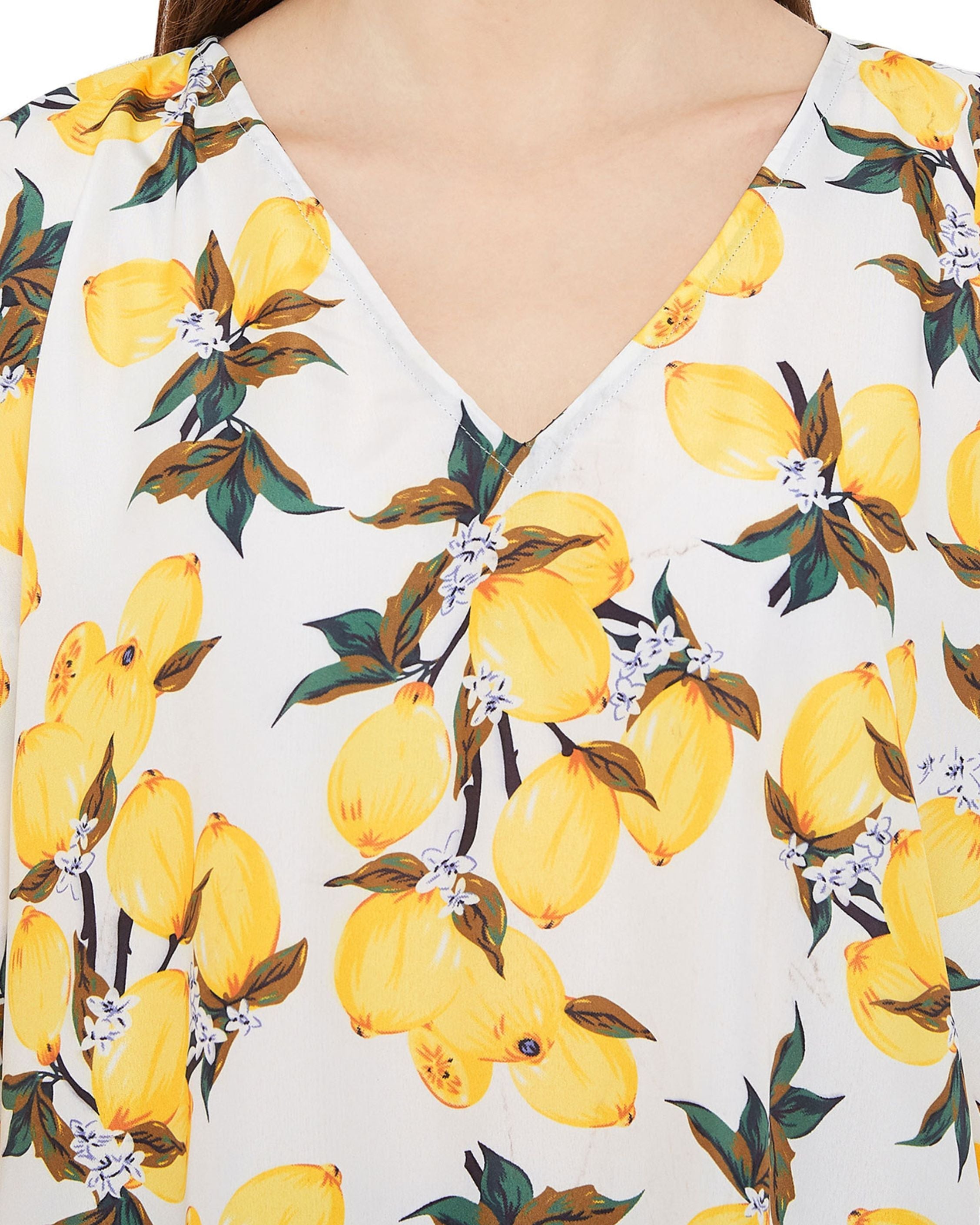 Floral Printed Yellow Polyester Kaftan Plus Size Dress For Women