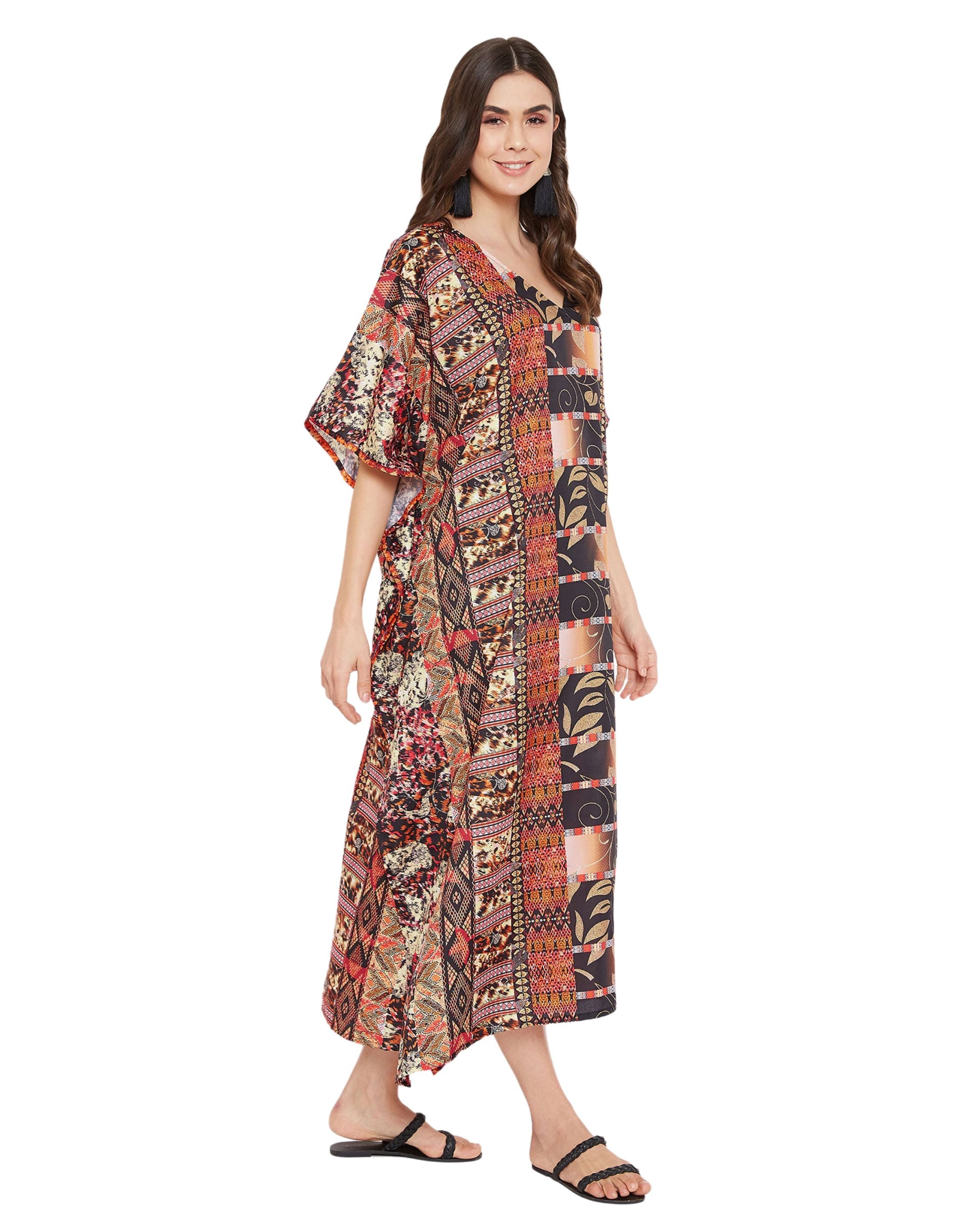 black polyster kaftan for women