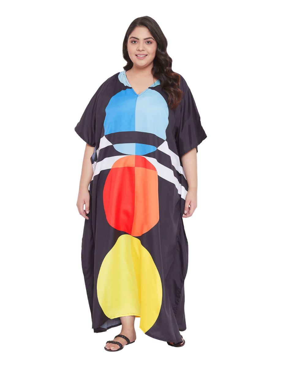 Black Polyester kaftan