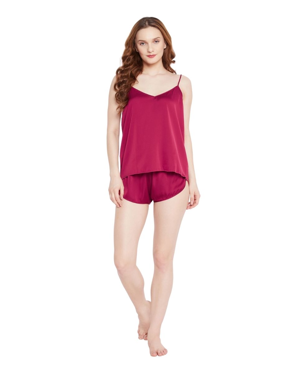 Jester Red Satin Pajama Set