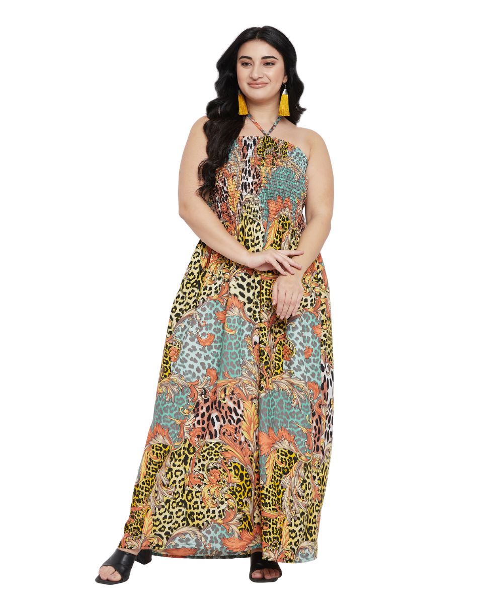 Women Plus Size Floral Multicolor Tube Dress for Evening