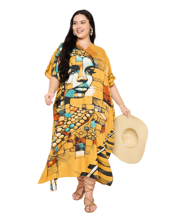 Terracotta Lady Face Print Kaftan: The Viral Fashion Trend You Need