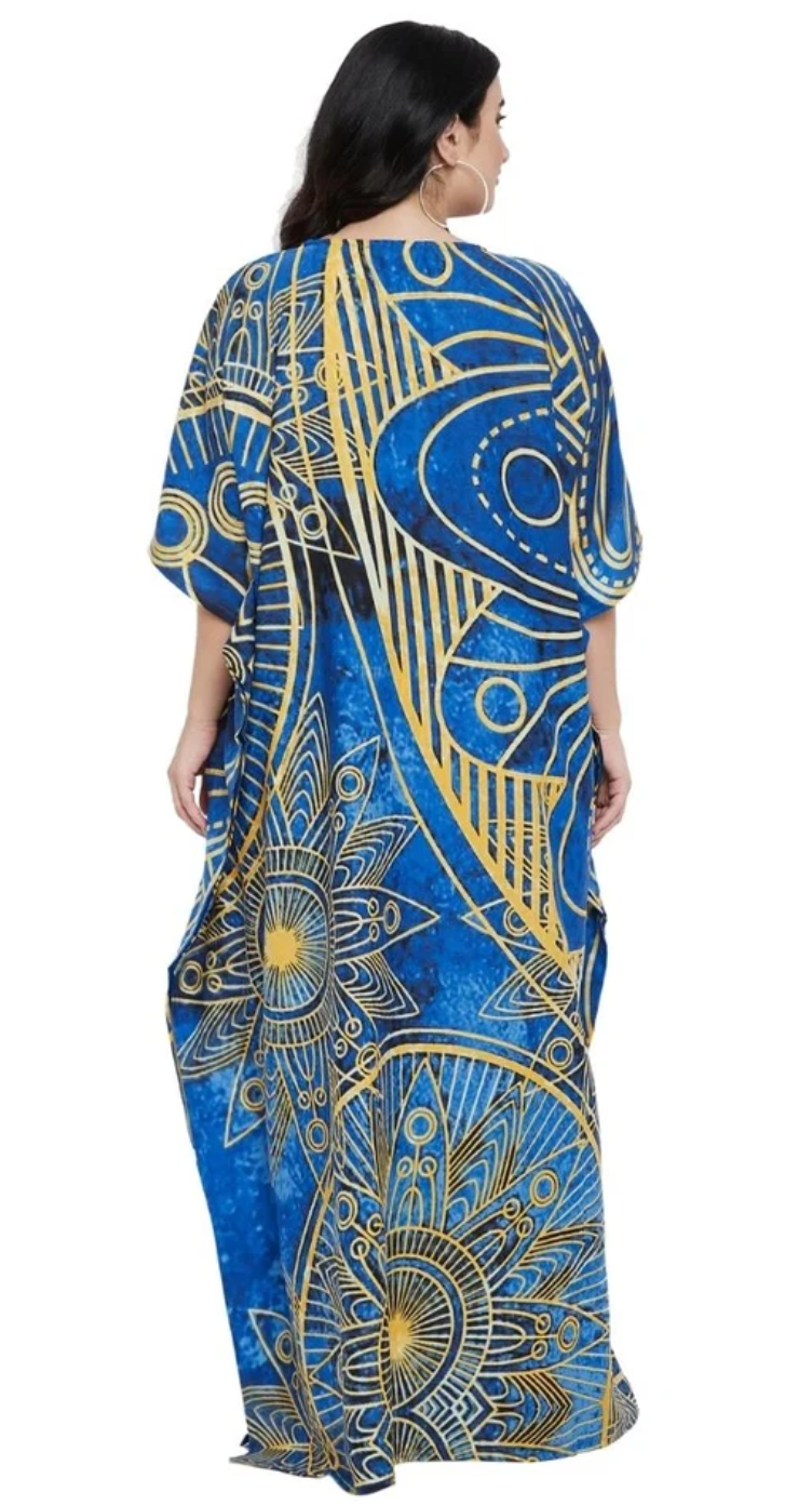 Rose Gold Mandala Polyester Plus Size Kaftan for Women 1X-3X | GypsieBlu