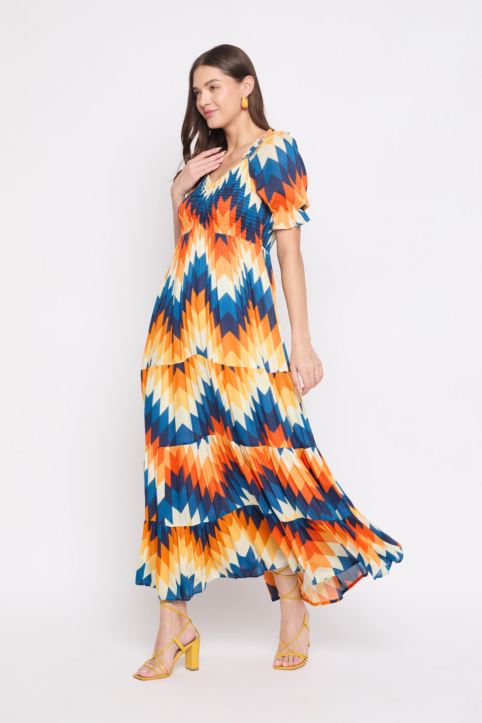 reyon multicolor maxi dress