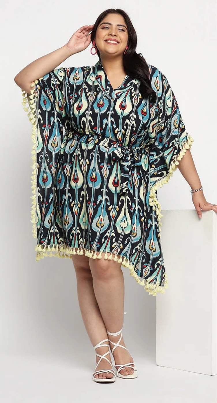 Multicolor Abstract Rayon Plus Size Tunic Top for Women 1X-3X | GypsieBlu