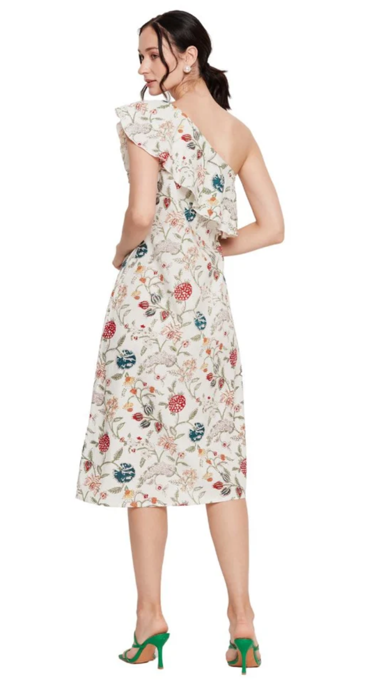 Ecru White Floral Cotton Dress for Women S-XL | GypsieBlu