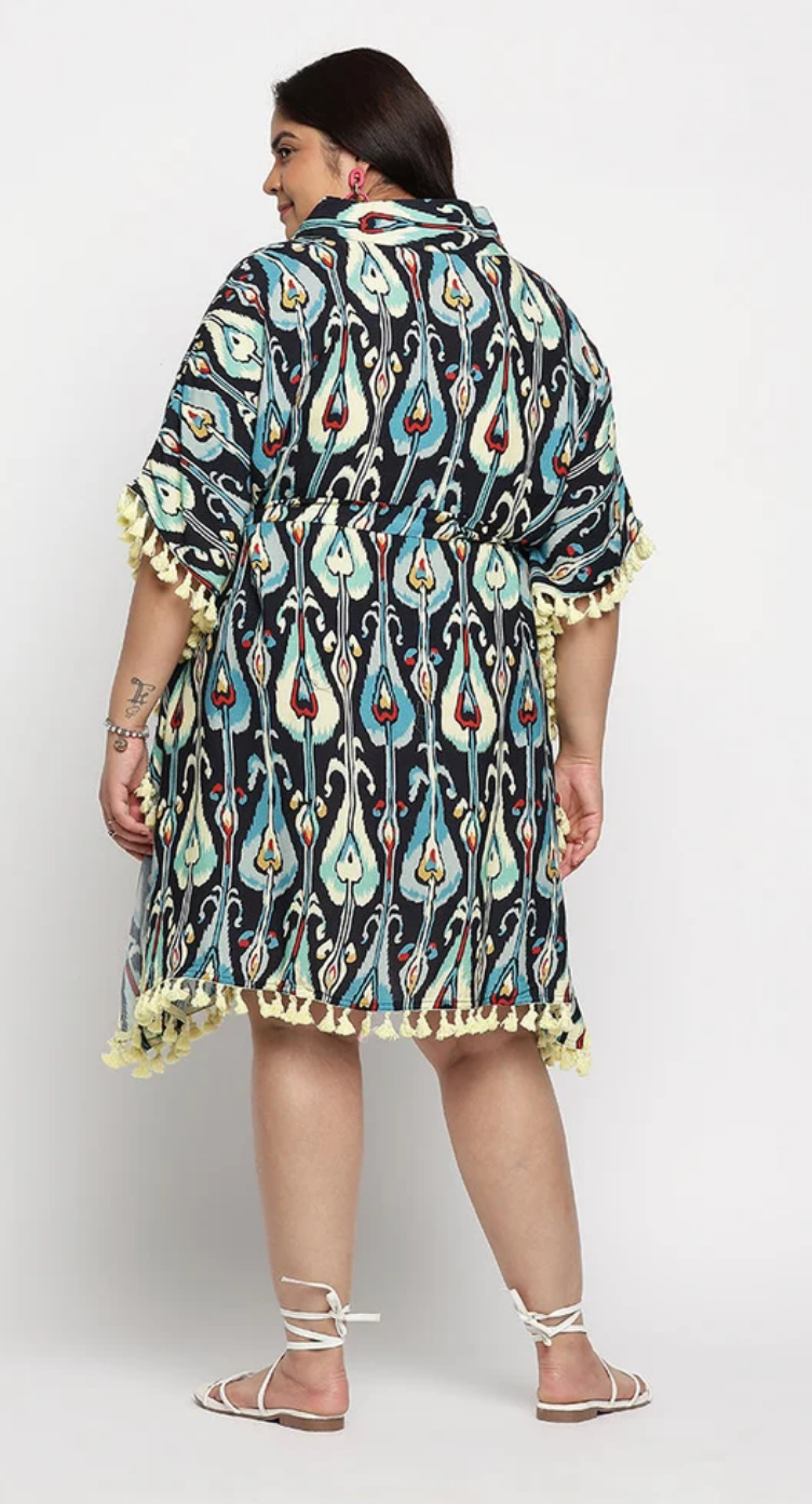 Multicolor Abstract Rayon Plus Size Tunic Top for Women 1X-3X | GypsieBlu