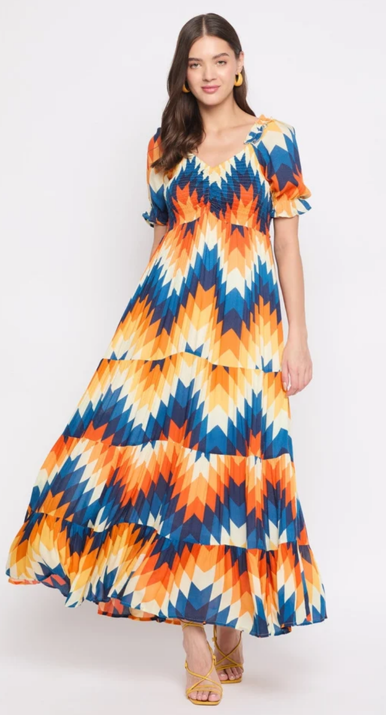 Multicolor Digital Print Rayon Maxi Dress for Women S-XL | GypsieBlu