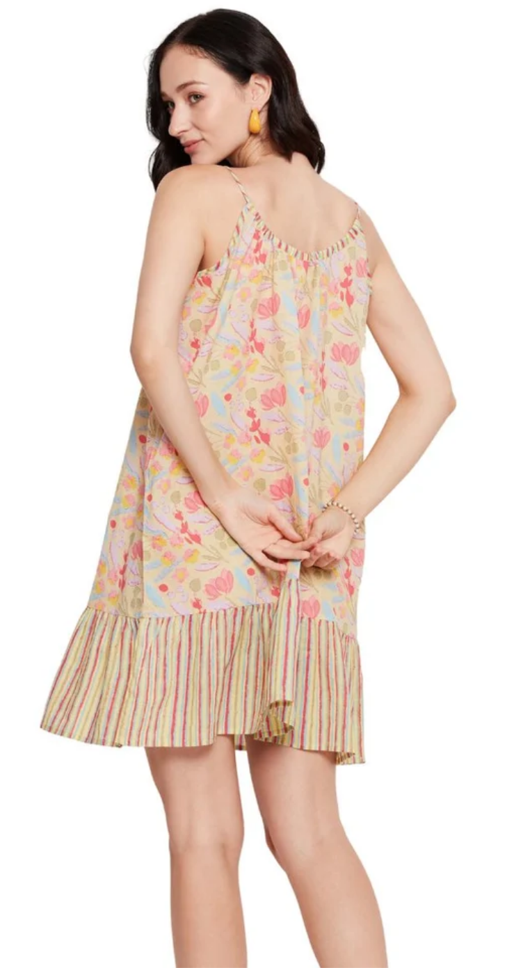 Light Peach Floral Cotton Dress for Women S-XL | GypsieBlu