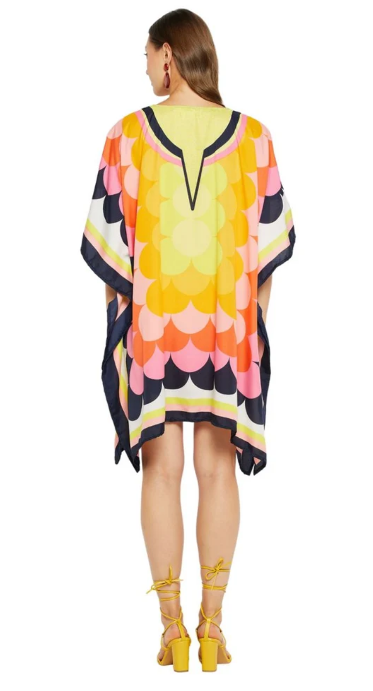 Multicolor Scalloped Petal Polyester Plus Size Tunic for Women 1X-3X | GypsieBlu