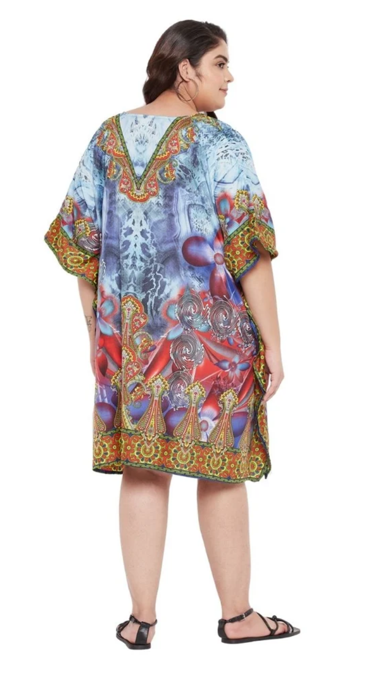 Floral Ornate Medallion Polyester Plus Size Tunic for Women 1X-3X | GypsieBlu