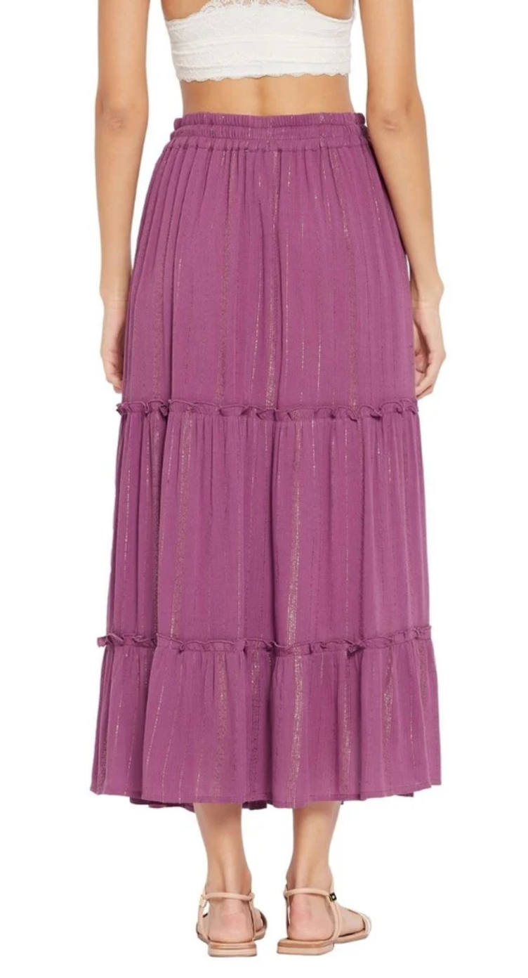 Plump Lurex Stripe Rayon Skirt for Women S-XL | GypsieBlu