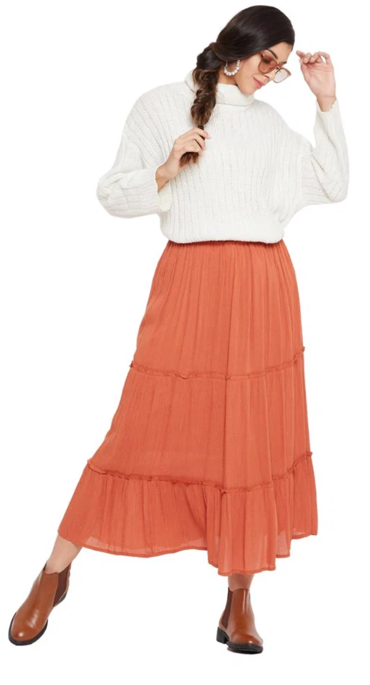 Rust Rayon Skirt for Women S-XL | GypsieBlu