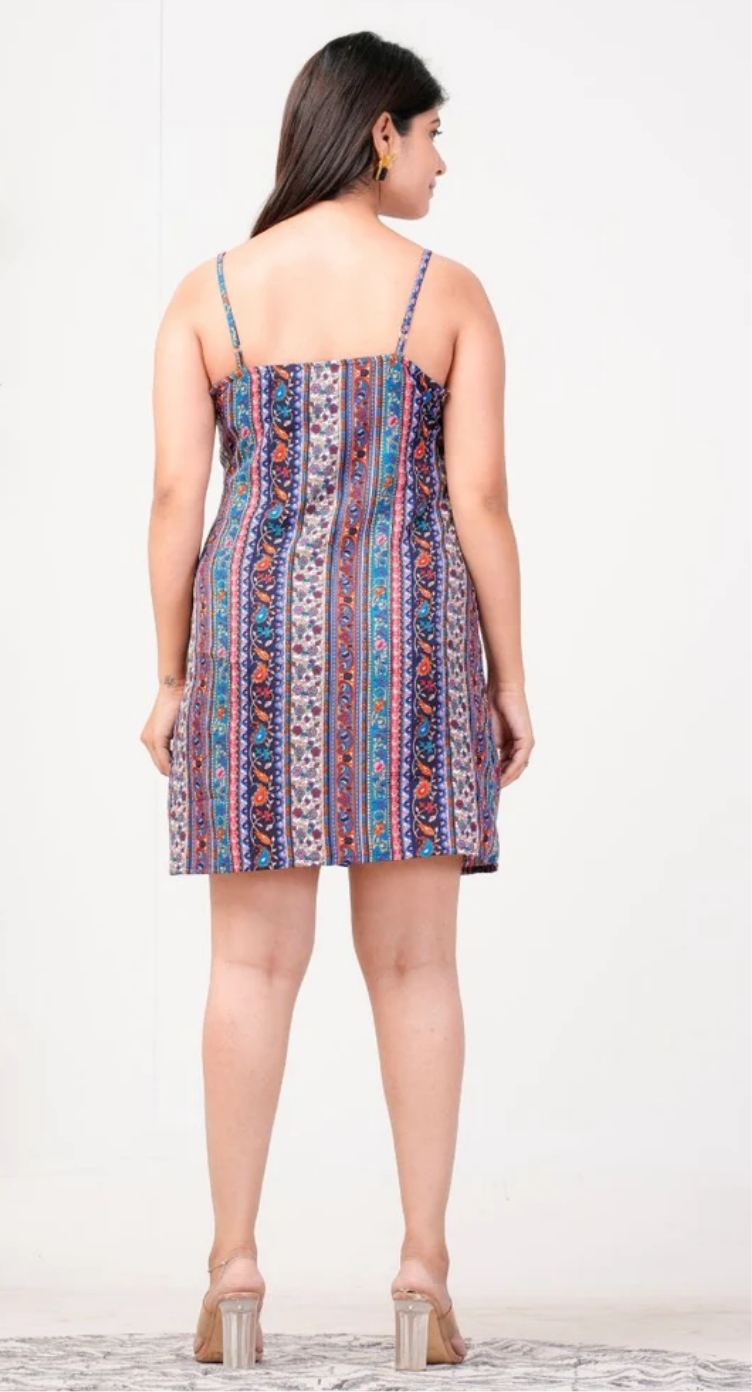 Blue Stripped Polyester Dress for Women S-XL | GypsieBlu