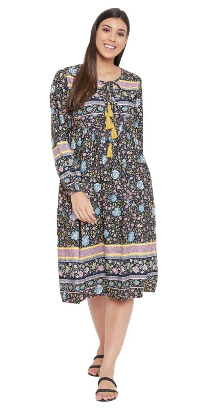 Navy Cotton Dress for Women S-XL | GypsieBlu