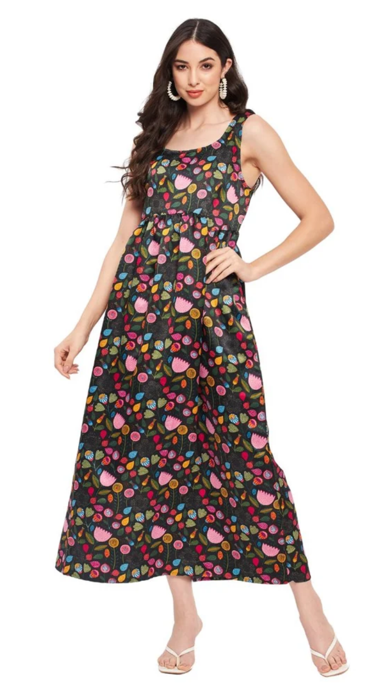 Multicolor Floral Polyester Maxi Dress for Women S-XL | GypsieBlu