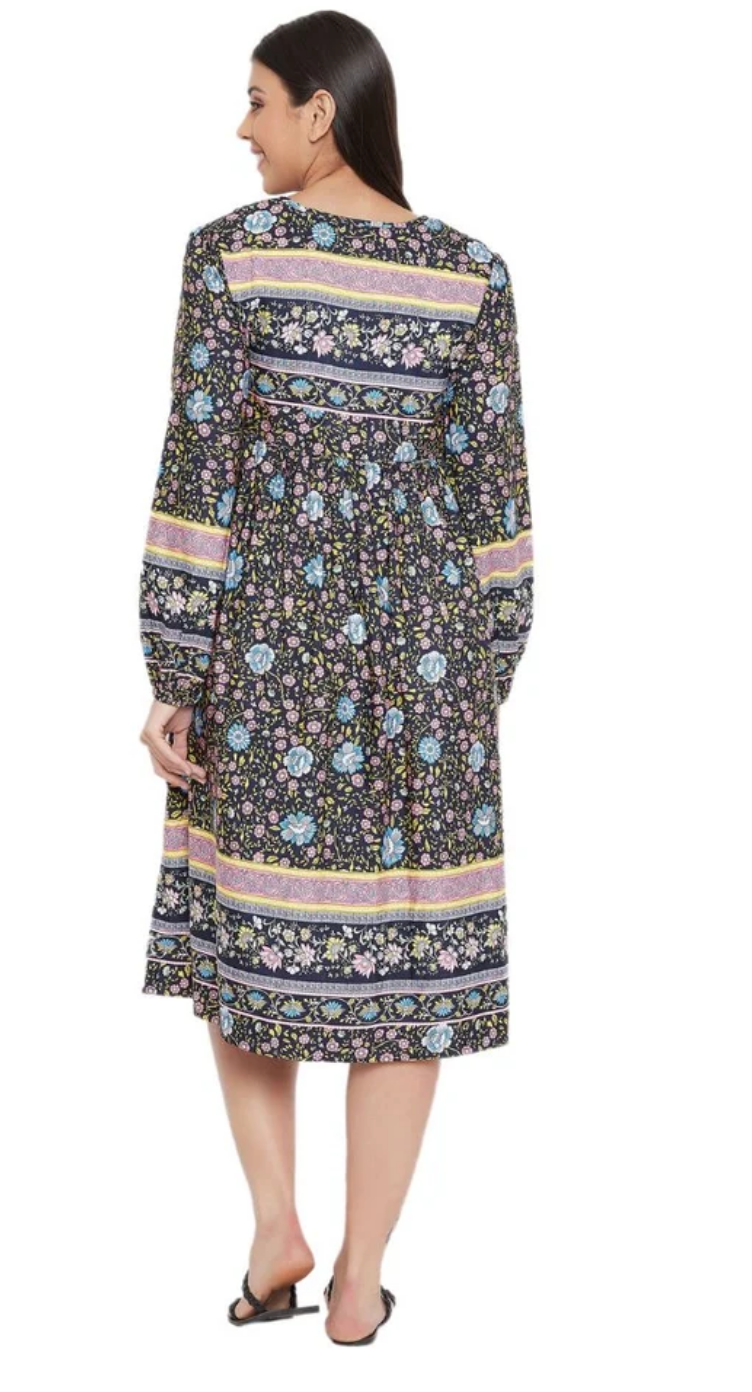 Navy Cotton Dress for Women S-XL | GypsieBlu