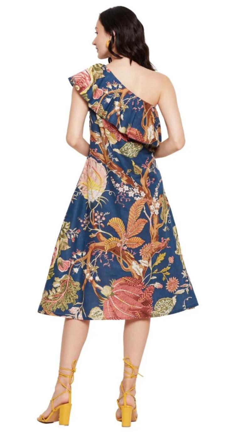 Blue Floral Cotton Dress for Women S-XL Sleeveless | GypsieBlu