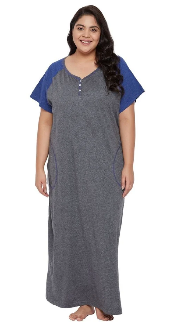 Charcoal Gray Polyester Plus Size Dress for Women 1X-3X Short Sleeve | GypsieBlu