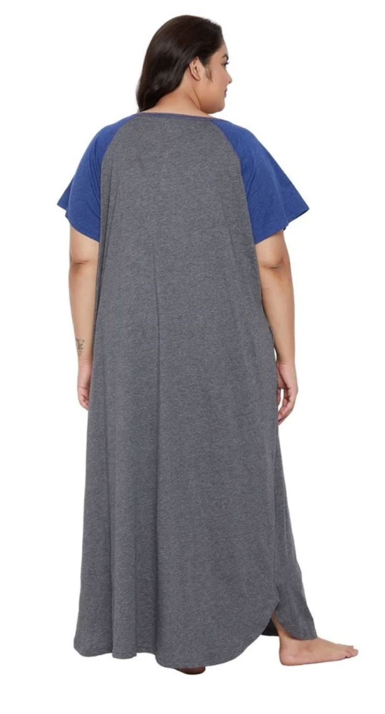 Charcoal Gray Polyester Plus Size Dress for Women 1X-3X Short Sleeve | GypsieBlu