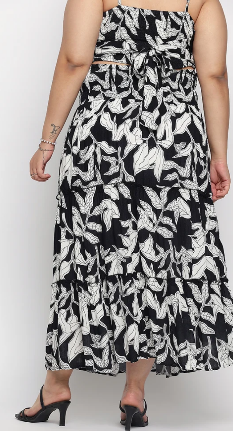 White Leaf Rayon Skirt for Women S-2XL | GypsieBlu