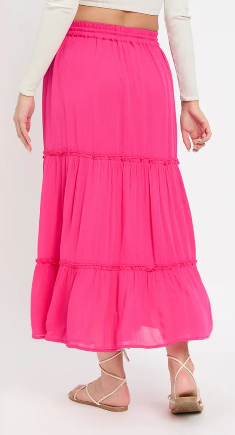 Fuchsia Red Rayon Skirt for Women S-XL | GypsieBlu