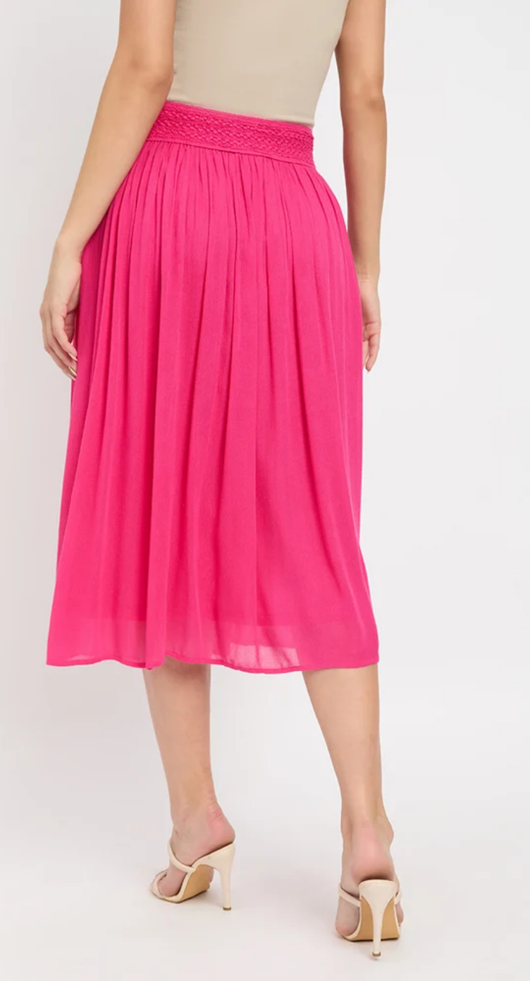 Fuchsia Rayon Skirt for Women S-XL | GypsieBlu