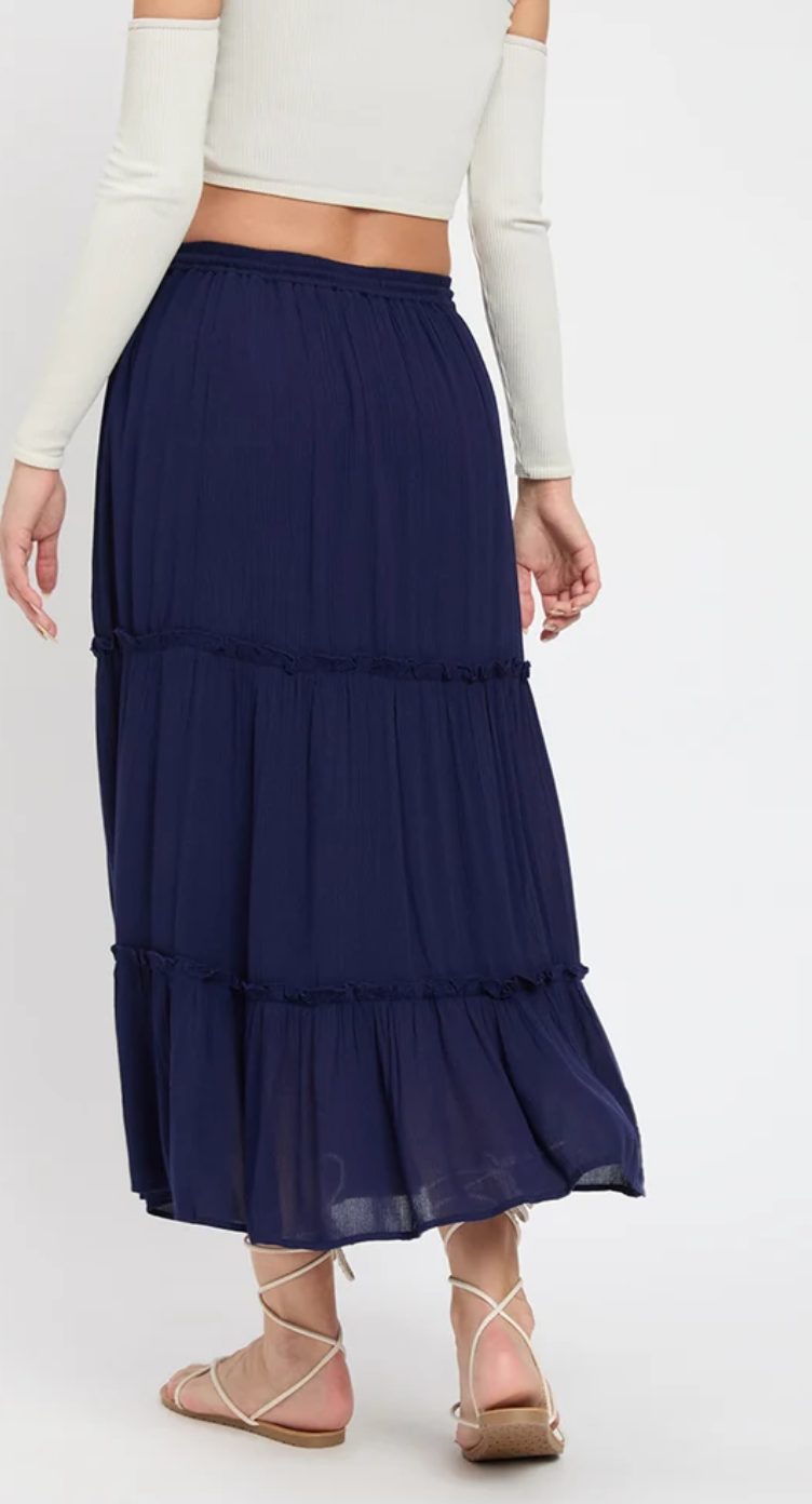 Navy Blue Rayon Skirt for Women S-XL | GypsieBlu