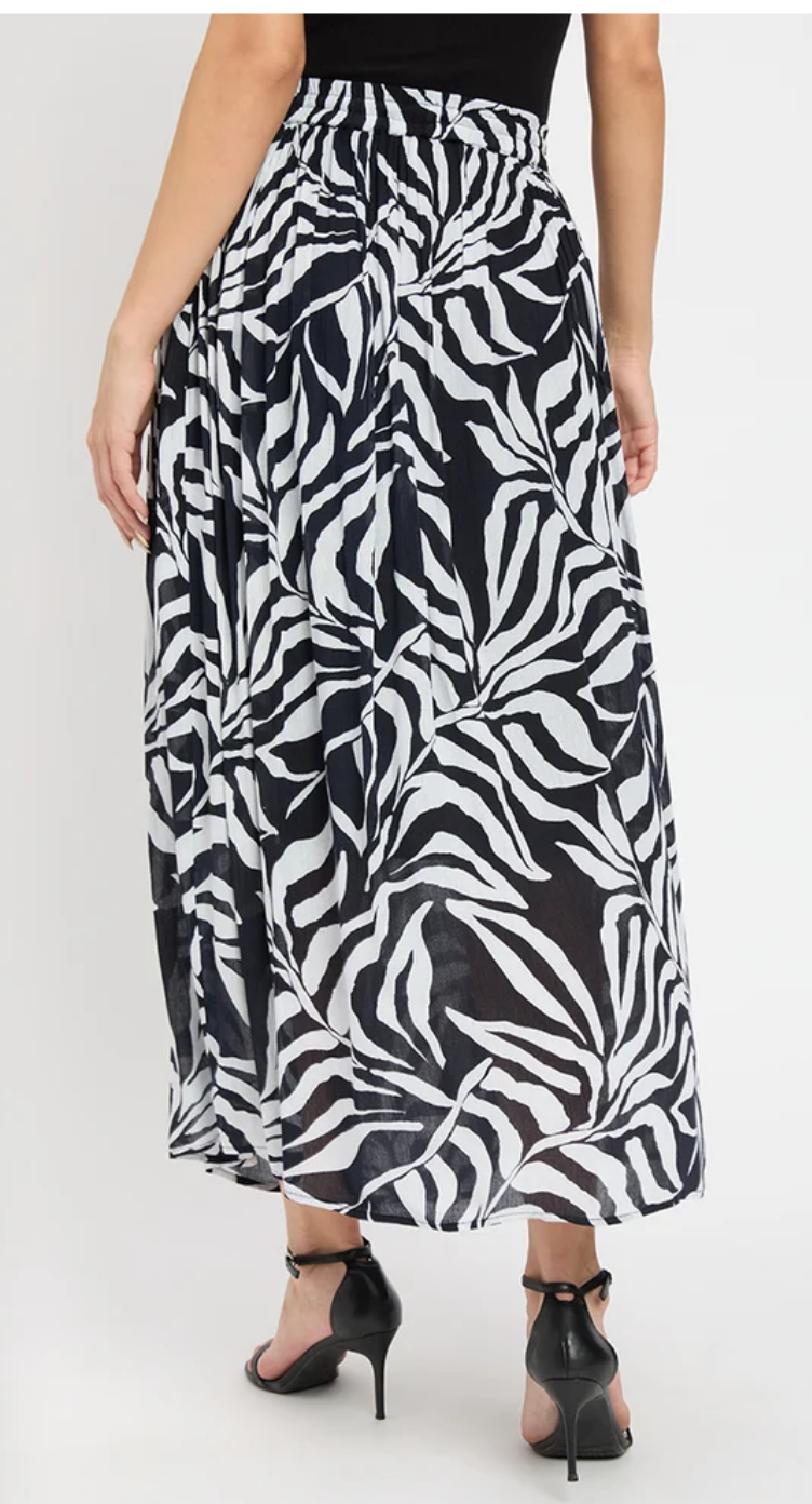 White Zebra Leaf Rayon Skirt for Women S-XL | GypsieBlu