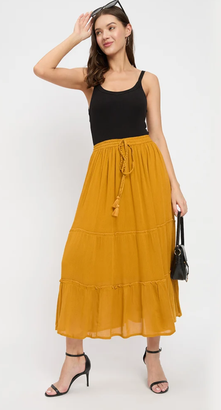 Mustard Rayon Skirt for Women S-XL | GypsieBlu