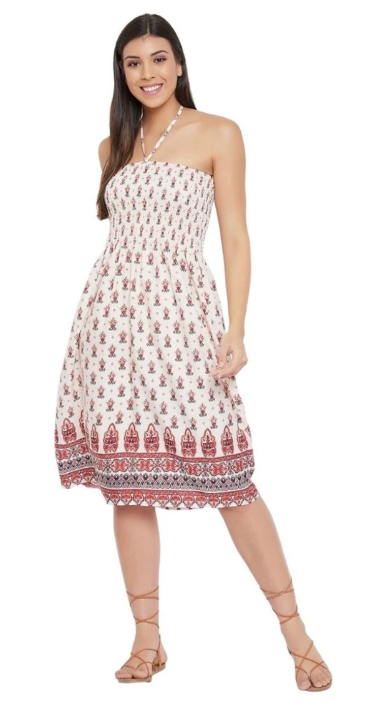 Beige Polyester Tube Dress for Women S-XL | GypsieBlu